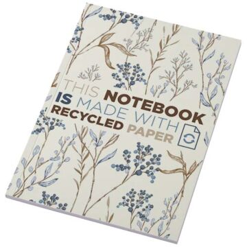 Notatnik A5 Novella Austen z miękką okładką z materiału z recyklingu, 50 kartek-Kość słoniowa