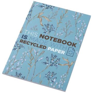 Notatnik A5 Novella Austen z miękką okładką z materiału z recyklingu, 50 kartek-Niebieski