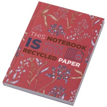 Notatnik A6 Novella Austen z miękkiej okładki z materiału z recyklingu, 100 kartek-Czerwony