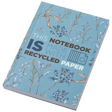 Notatnik A6 Novella Austen z miękkiej okładki z materiału z recyklingu, 100 kartek-Niebieski