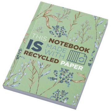 Notatnik A6 Novella Austen z miękkiej okładki z materiału z recyklingu, 100 kartek-Zielony
