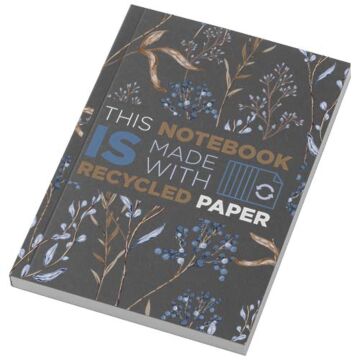 Notatnik A6 Novella Austen z miękkiej okładki z materiału z recyklingu, 100 kartek-Ciemnografitowy