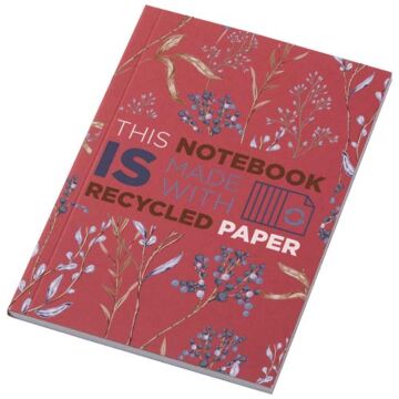 Notatnik A6 Novella Austen z miękką okładką z materiału z recyklingu, 50 kartek-Czerwony