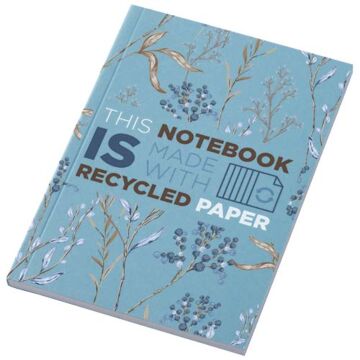 Notatnik A6 Novella Austen z miękką okładką z materiału z recyklingu, 50 kartek-Niebieski