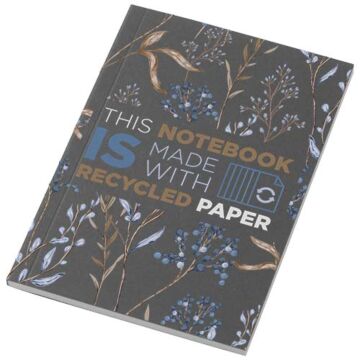 Notatnik A6 Novella Austen z miękką okładką z materiału z recyklingu, 50 kartek-Ciemnografitowy