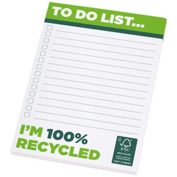 Desk-Mate® A6 recycled notepad-White