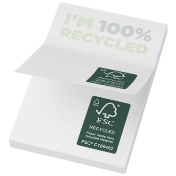 Karteczki samoprzylepne z recyklingu o wymiarach 50 x 75 mm Sticky-Mate® -Biały
