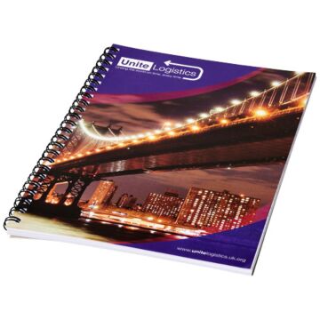 Desk-Mate® A5 spiral notebook with printed back cover-White