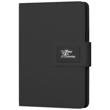 Notes A5 z powerbankiem i pośdwietlanym logo SCX.design O16-czarny