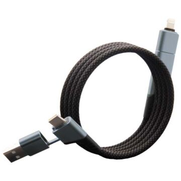 SCX.design C52 magnetyczny kabel do ultraszybkiego ładowania 4-w-1 o mocy 100 W z tworzywa sztucznego rPET -Gun metal