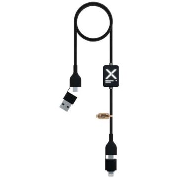 SCX.design C32 kabel do ładowania 60 W z przełącznikiem i podświetlanym logo-Czarny