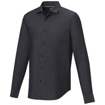 Cuprite long sleeve men's GOTS organic shirt-Blue