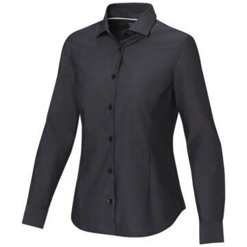 Cuprite long sleeve women's GOTS organic shirt-Blue