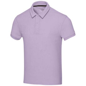 Koszulka polo Akoya z atestem GRS, unisex, z materiału frotte z recyklingu-Liljowy