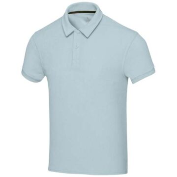Koszulka polo Akoya z atestem GRS, unisex, z materiału frotte z recyklingu-Cloud Blue