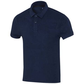 Koszulka polo Akoya z atestem GRS, unisex, z materiału frotte z recyklingu-Granatowy