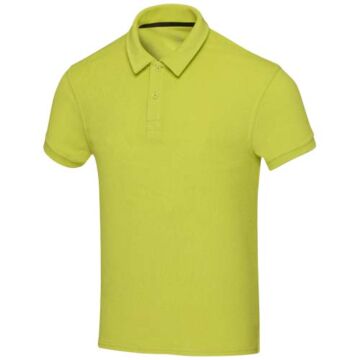 Koszulka polo Akoya z atestem GRS, unisex, z materiału frotte z recyklingu-Limonka