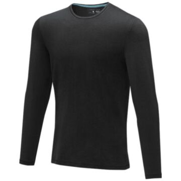 Męski T-shirt organiczny Ponoka z długim rękawem-Biały