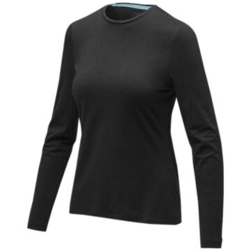 Damski T-shirt organiczny Ponoka z długim rękawem-Biały