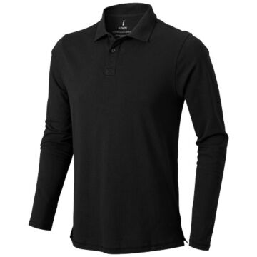 Oakville long sleeve men's polo-White