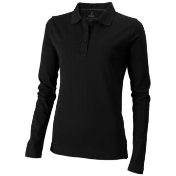 Damskie polo Oakville z długim rękawem-Biały