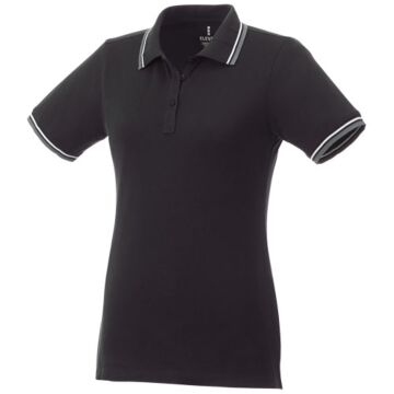 Damskie polo Fairfield z krótkim rękawem z lamówką-Biały