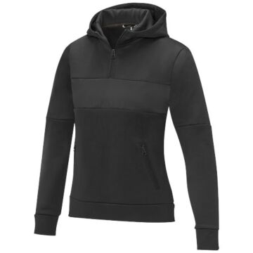 Sayan women's half zip anorak hooded sweater-White