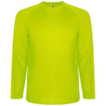 Męska koszulka sportowa Montecarlo z długim rękawem-Fluor Yellow