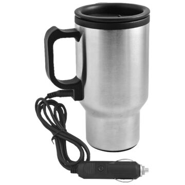 Kubek izotermiczny Car Comfort 420 ml z podgrzewaczem, srebrny-czarny