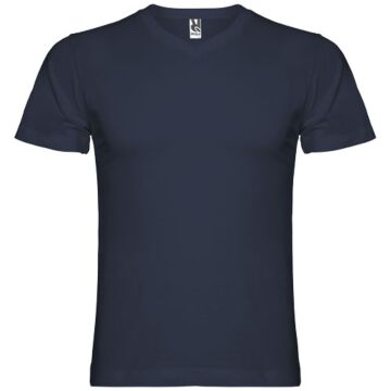 Samoyedo koszulka męska z krótkim rękawem i dekoltem w serek-Navy Blue