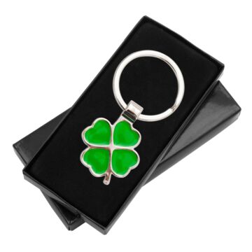 Brelok Clover Luck, zielony-srebrny
