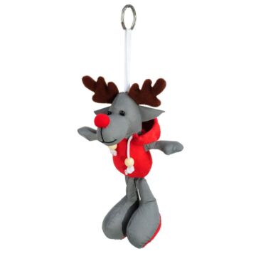 Brelok odblaskowy Reindeer, szary-czerwony