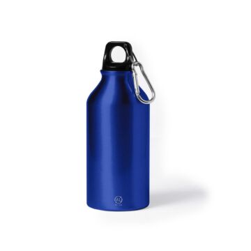 Butelka sportowa 400 ml z aluminium z recyklingu, z karabińczykiem