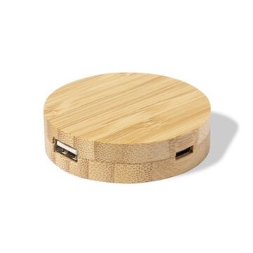 Bambusowy hub USB i USB typu C