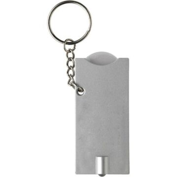 Keyring with shopping cart coin, LED light