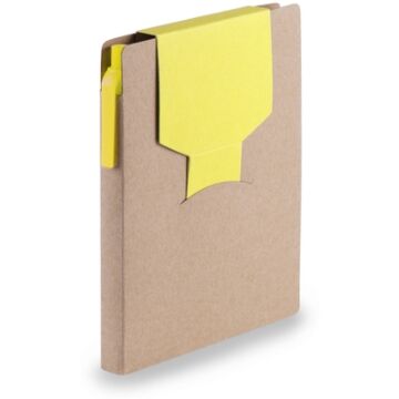 Memo holder, notebook A6, sticky notes, ball pen