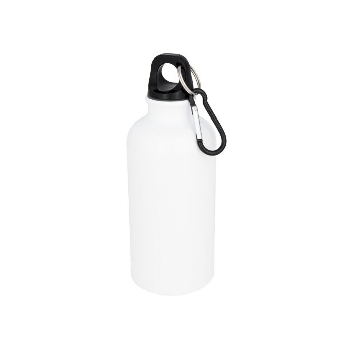 Sublimacyjny bidon z karabińczykiem Oregon 400 ml-Biały