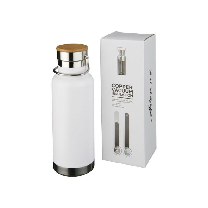 Miedziany, izolowany próżniowo bidon Thor o pojemności 480 ml-czarny