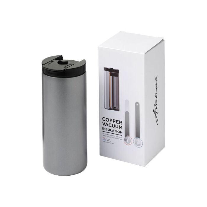 Kubek Lebou izolowany próżniowo powlekany miedzią o pojemności 360 ml-czarny