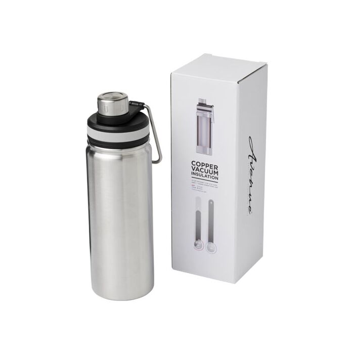 Miedziany, izolowany próżniowo bidon Gessi o pojemności 590 ml-czarny