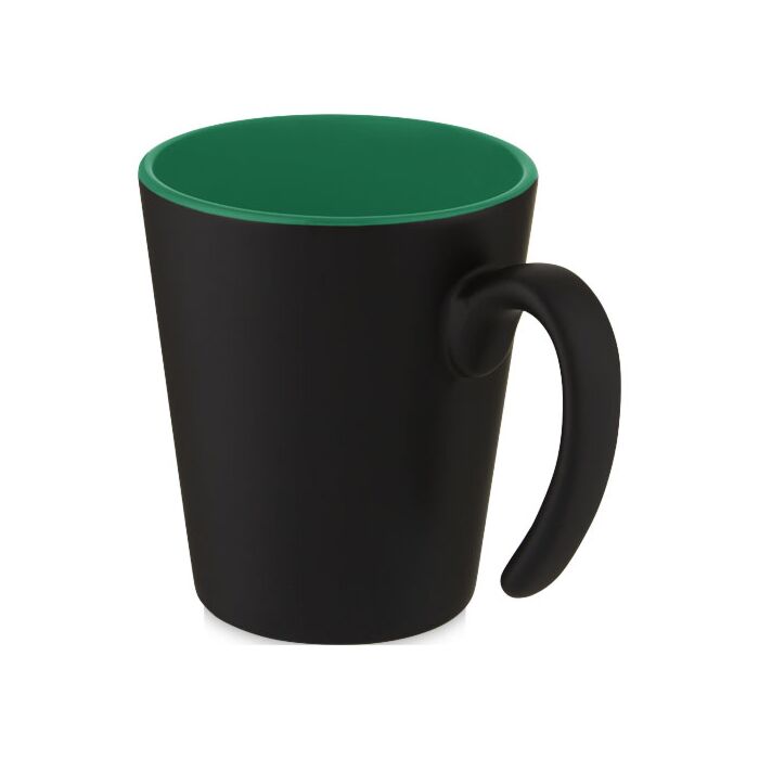 Kubek ceramiczny Oli o pojemności 360 ml z uchwytem-Biały