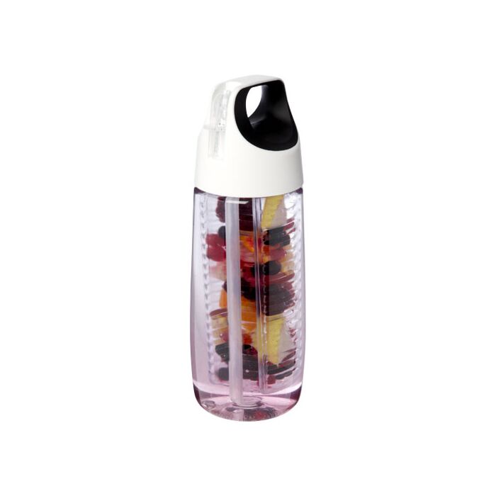 HydroFruit bidon o pojemności 700 ml z wieczkiem zaciskowym i możliwością przyrządzania wody smakowej wykonany wykonany z two-Biały przezroczysty