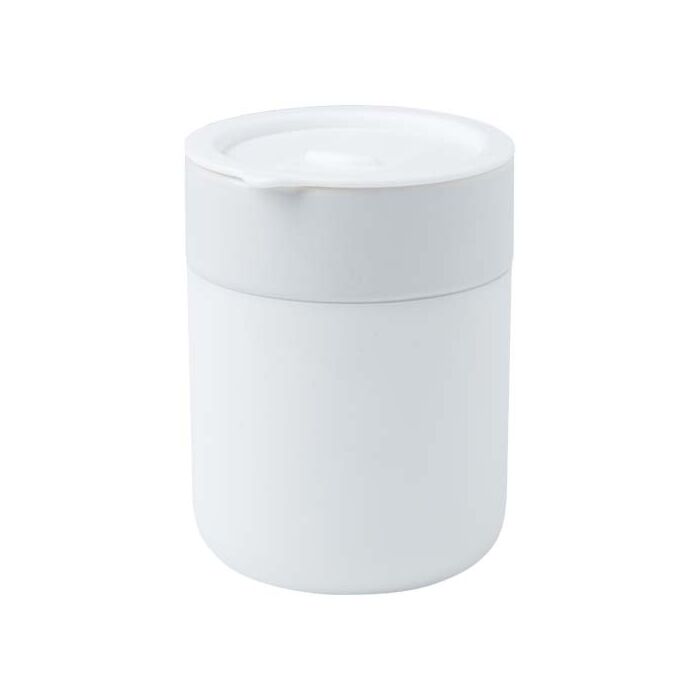 Java kubek ceramiczny z silikonową osłoną i plastikową pokrywką 330 ml-Biały