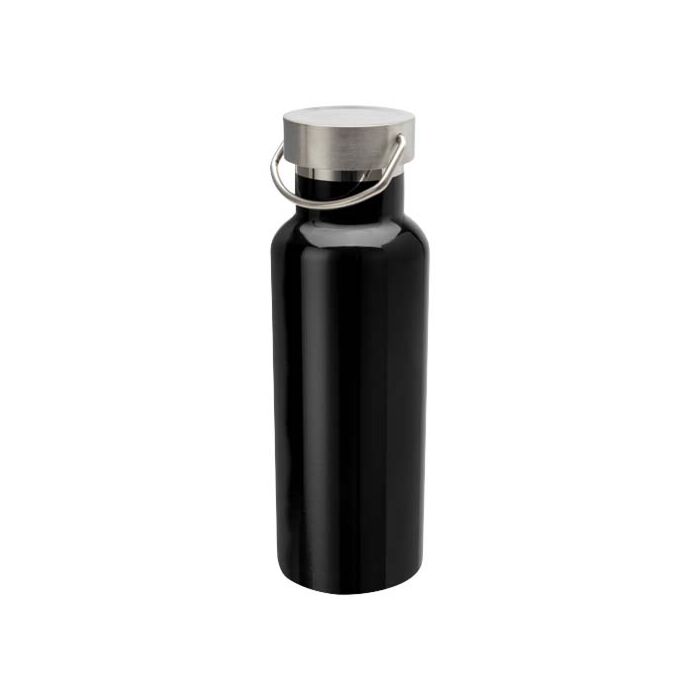 Thor butelka na wodę o pojemności 500 ml wykonana ze stali nierdzewnej z certyfikatem RCS-Czarny Thor butelka na wodę o pojemności 500 ml wykonana ze stali nierdzewnej z certyfikatem RCS-Czarny