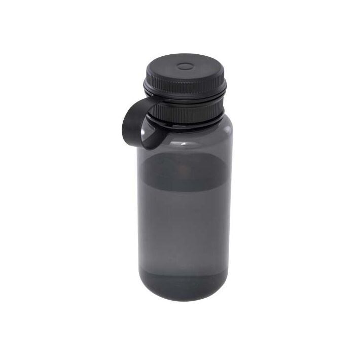 Butelka sportowa Ryder z materiału RPET, z certyfikatem RCS, o pojemności 900 ml, z wielofunkcyjną zakrętką-Czarny Butelka sportowa Ryder z materiału RPET, z certyfikatem RCS, o pojemności 900 ml, z wielofunkcyjną zakrętką-Czarny
