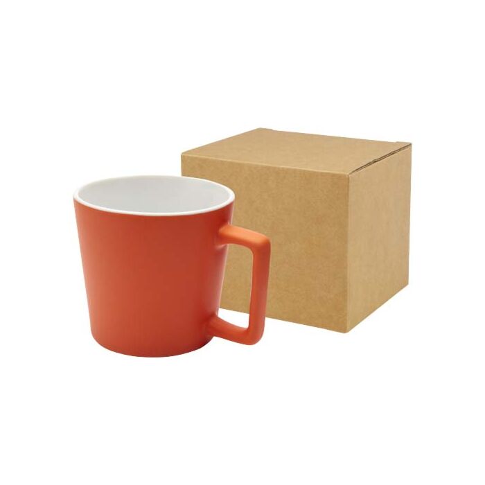 Cali Kubek ceramiczny o pojemności 370 ml z matowym wykończeniem-Pomarańczowy Cali Kubek ceramiczny o pojemności 370 ml z matowym wykończeniem-Pomarańczowy