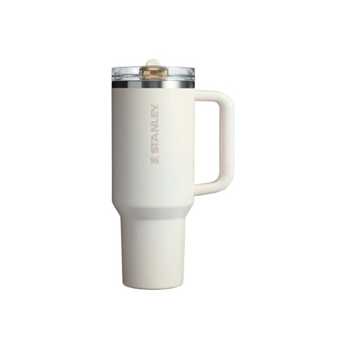 Stanley Quencher® ProTour 1180 ml termoizolowany kubek ze słomką, wykonany z recyklingowanej stali nierdzewnej -Kremowy