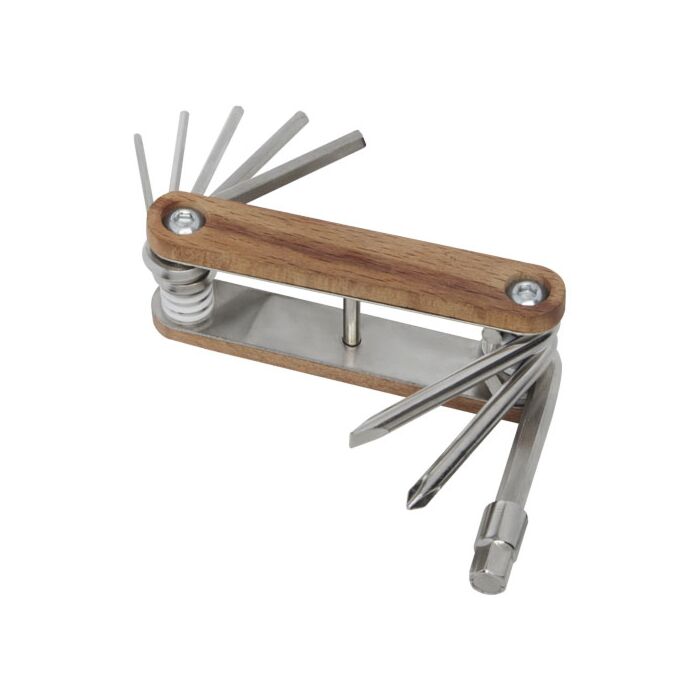 8-funkcyjne drewniane rowerowe narzędzie multi-tool Fixie-Brazowy