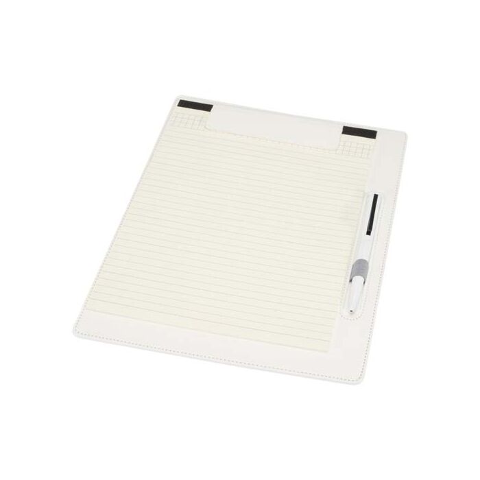 Clast podkładka A4 z zamknięciem magnetycznym i długopisem z certyfikatem RCS z recyklingu (czarny tusz)-Biały