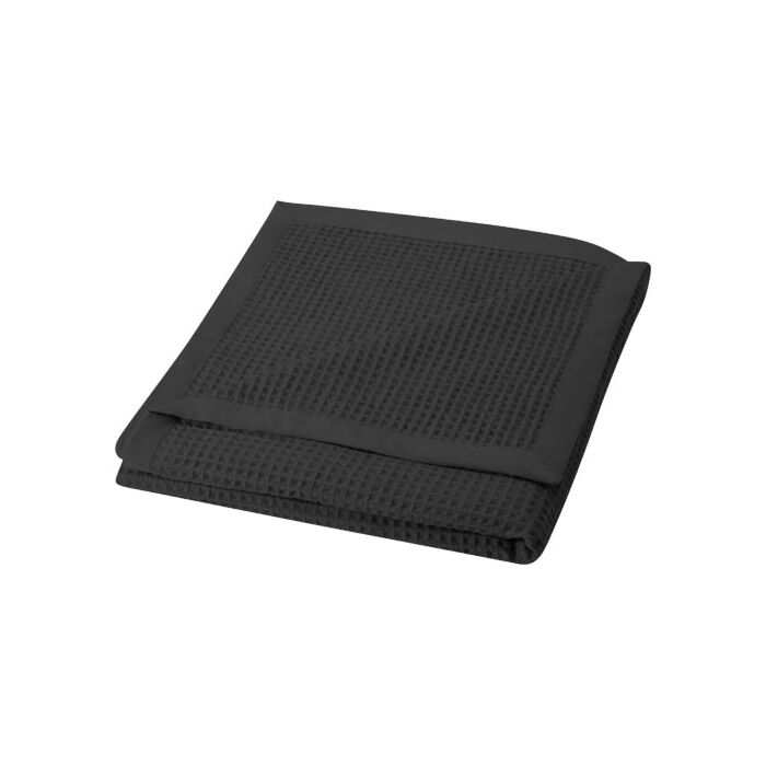 Abele koc z bawełny o waflowej strukturze o wymiarach 150 x 140 cm -Beżowy